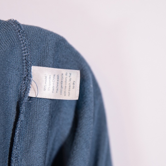 Lake Women's Relax Modal Blend Stretch Knit Crew Neck Long Sleeve Sweater Blue M - Picture 3 of 4